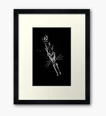 Brush and Ink - 0164 - Chilly Night Fox Framed Print