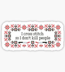 I cross stitch quote - Pixel Style Sticker
