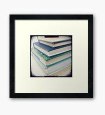 Pile of books - blue Framed Print
