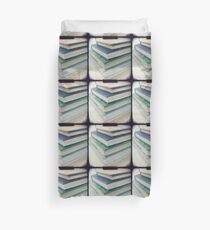 Pile of books - blue Duvet Cover