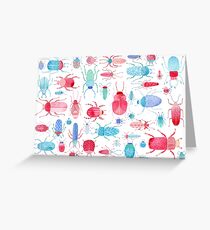 Watercolor Beetles Greeting Card