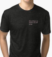 edgy memes for edgy teens (pink) Tri-blend T-Shirt