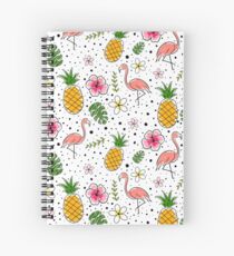 Flamingo und Ananas Tropische Kritzeleien Spiralblock