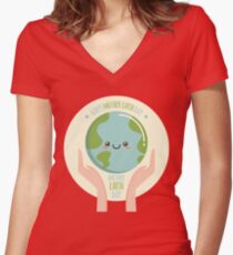 Mother Earth Day Environmental Friendly Save Mother Earth Women's Fitted V-Neck T-Shirt