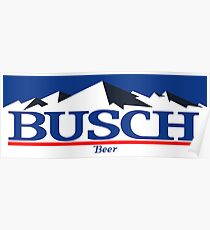 busch, buschlight, beer, drink, thin, mountain. Poster