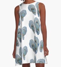Watercolor Oysters Pattern A-Line Dress