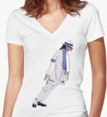 Michael Jackson Women's Fitted V-Neck T-Shirt