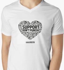 Unterstützung bestrafen nicht - Gadejuristen (Dänemark) T-Shirt mit V-Ausschnitt