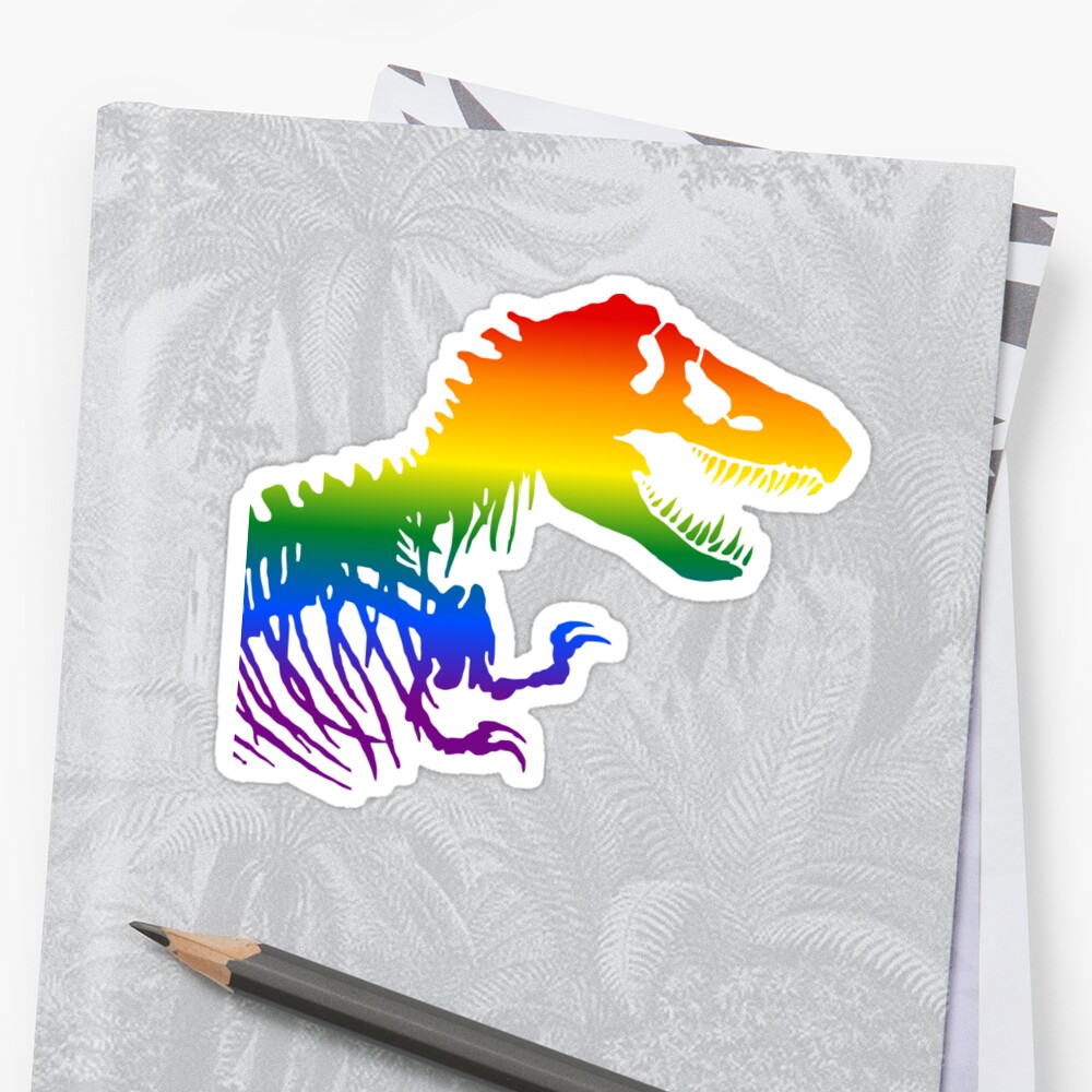 Lgbt T Rex Dinosaur Unicorn Gay Pride Rainbow Lgbt Square Sticker