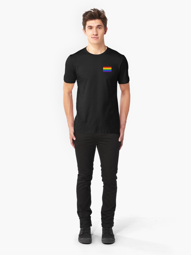 Alternate view of Gay Pride Flag - Minimalist T-Shirt Slim Fit T-Shirt