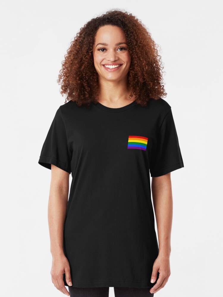 Alternate view of Gay Pride Flag - Minimalist T-Shirt Slim Fit T-Shirt