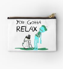 Mr. Meeseeks Quote T-shirt - You Gotta Relax - White Studio Pouch