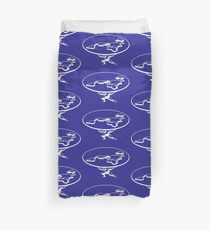 Flatlas (White/Cobalt) Duvet Cover
