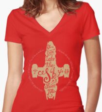 Free Skies (gold) Women's Fitted V-Neck T-Shirt