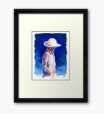 Woman in Sun Hat Framed Print