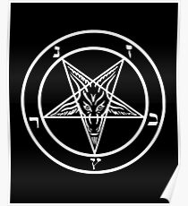 Inverted Pentagram mit Siegel von Baphomet Goat Head Poster