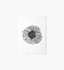 Marigold October Birth Flower - Black & White Pen Drawing Art Board