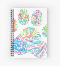 Vibrant Floral Paw Print Spiral Notebook
