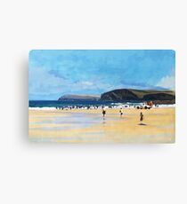 Harlyn Bay, Cornwall, Original Illustration Canvas Print