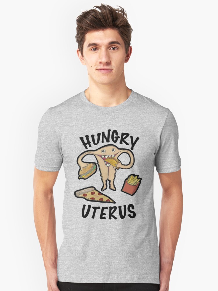 Alternate view of Hungry Uterus Slim Fit T-Shirt