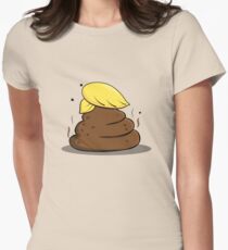 Donald Trump Poop Cartoon Women's Fitted T-Shirt
