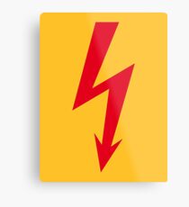 Flash / Blitz / Éclair / Rayo / Fulmine (Red) Metal Print