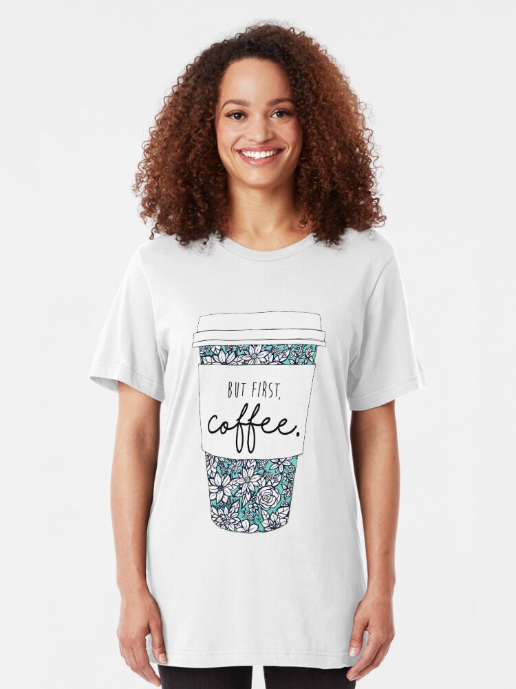 Alternative Ansicht von Blumenkaffee Slim Fit T-Shirt