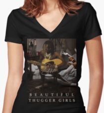 Young Thug | Easy Breezy Beautiful Thugger Girls (EBBTG) Women's Fitted V-Neck T-Shirt