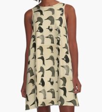 Vintage Ente Köpfe A-Linien Kleid