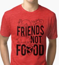 Friends Not Food PIG COW CHICKEN Tri-blend T-Shirt