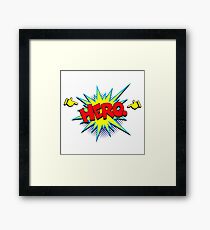 Funny Superhero comic word Hero Framed Print