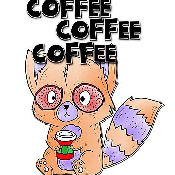 Raccoon Coffee Sticker