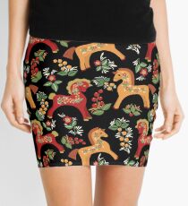 Folk horses pattern Mini Skirt