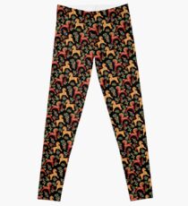 Folk horses pattern Leggings
