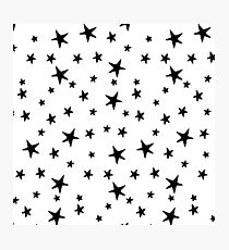 Stars - Black on White Photographic Print