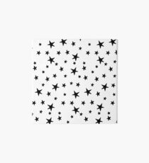 Stars - Black on White Art Board Print
