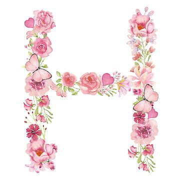 Watercolor Letter G Initial Name Monogram Wildflowers Spring T