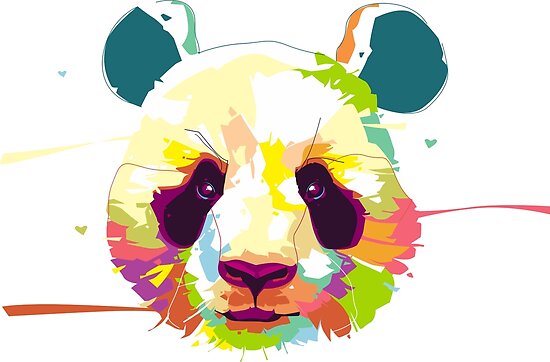 colorful panda posters by