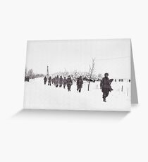 Bastogne Soldiers Marching in the Snow Greeting Card