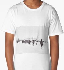 Bastogne Soldiers Marching in the Snow Long T-Shirt