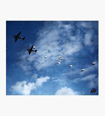 101st Airborne practice jump - Holland, WWII Photographic Print