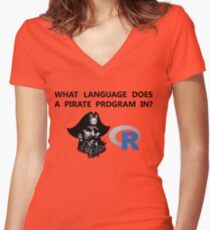 R data pirate Women's Fitted V-Neck T-Shirt