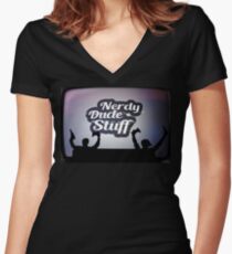 Nerdy Dude Stuff Main logo Women's Fitted V-Neck T-Shirt