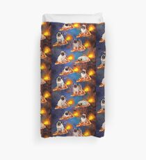 Funda nórdica Pugs en la pizza de Space Riding