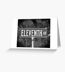 Eleventh Av Street Sign Greeting Card