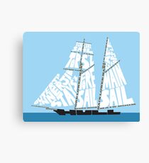 Tops'l Schooner Sail/Spar Plan Canvas Print
