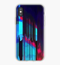 Retro Wave Data Flow - Glitch Art Print iPhone Case