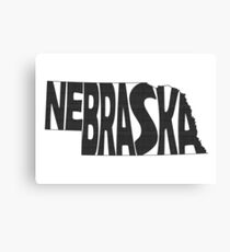 Nebraska State Word Art Canvas Print