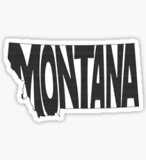 Montana State Word Art Sticker