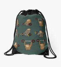 OLYMPIC LIFTING SLOTHS Drawstring Bag